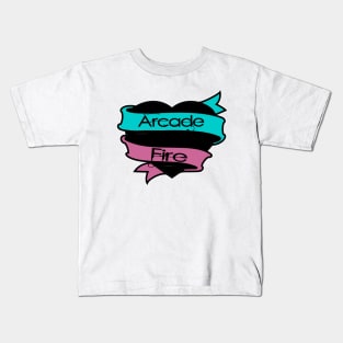 Arcade Fire Heart Scroll Kids T-Shirt